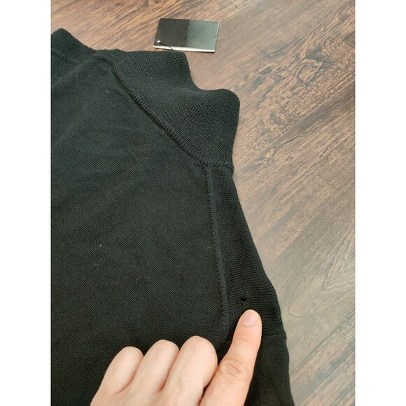 Jos A Bank 1/4 Zip Pullover Mens Medium Black Sweater Signature Merino Wool Pic* - Picture 4 of 10